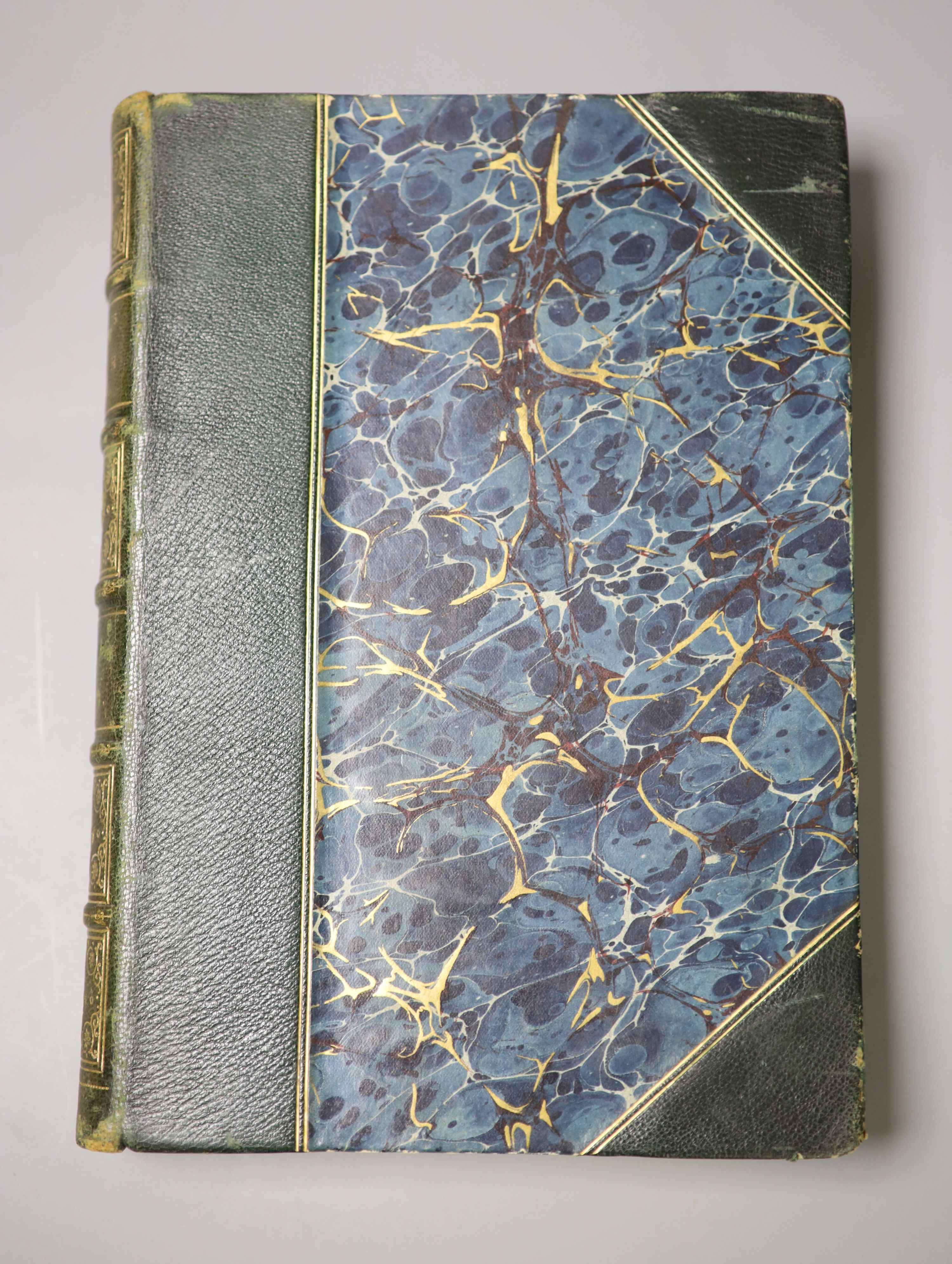 Morris, Rev. Francis Orpen - A Natural History of the Nests and Eggs of British Birds, 3rd edition, 3 vols, qto, half green morocco, marbled boards, 248 coloured plates, John C. Nimmo, London, 1892